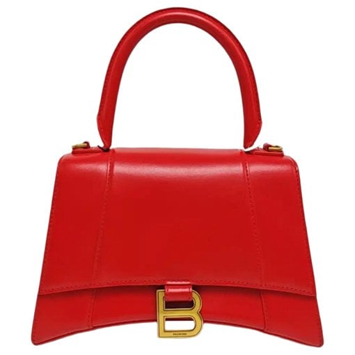 Hourglass leather handbag
