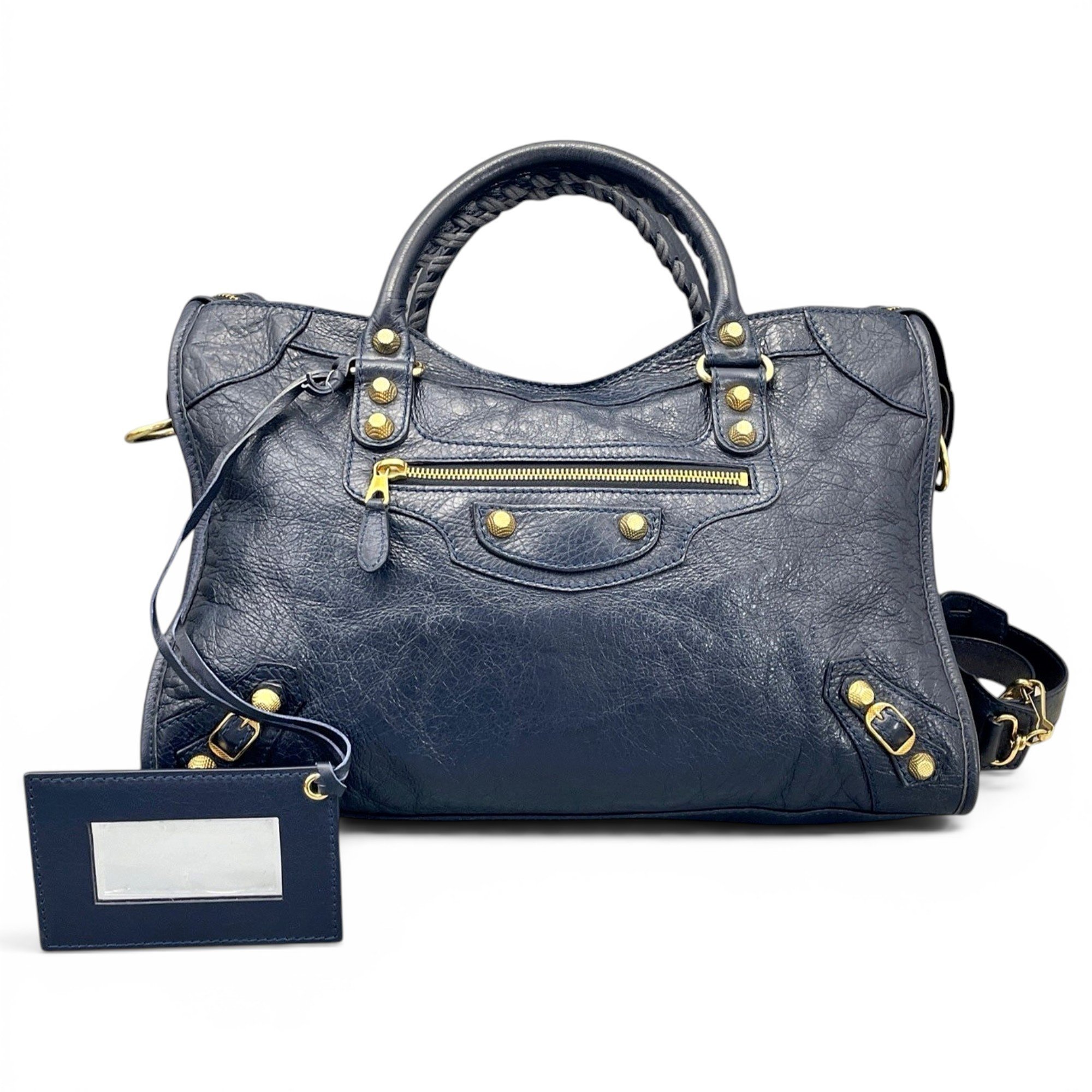 City leather handbag