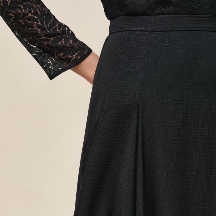 Noir "H Kelly" Flared Asymmetric Skirt