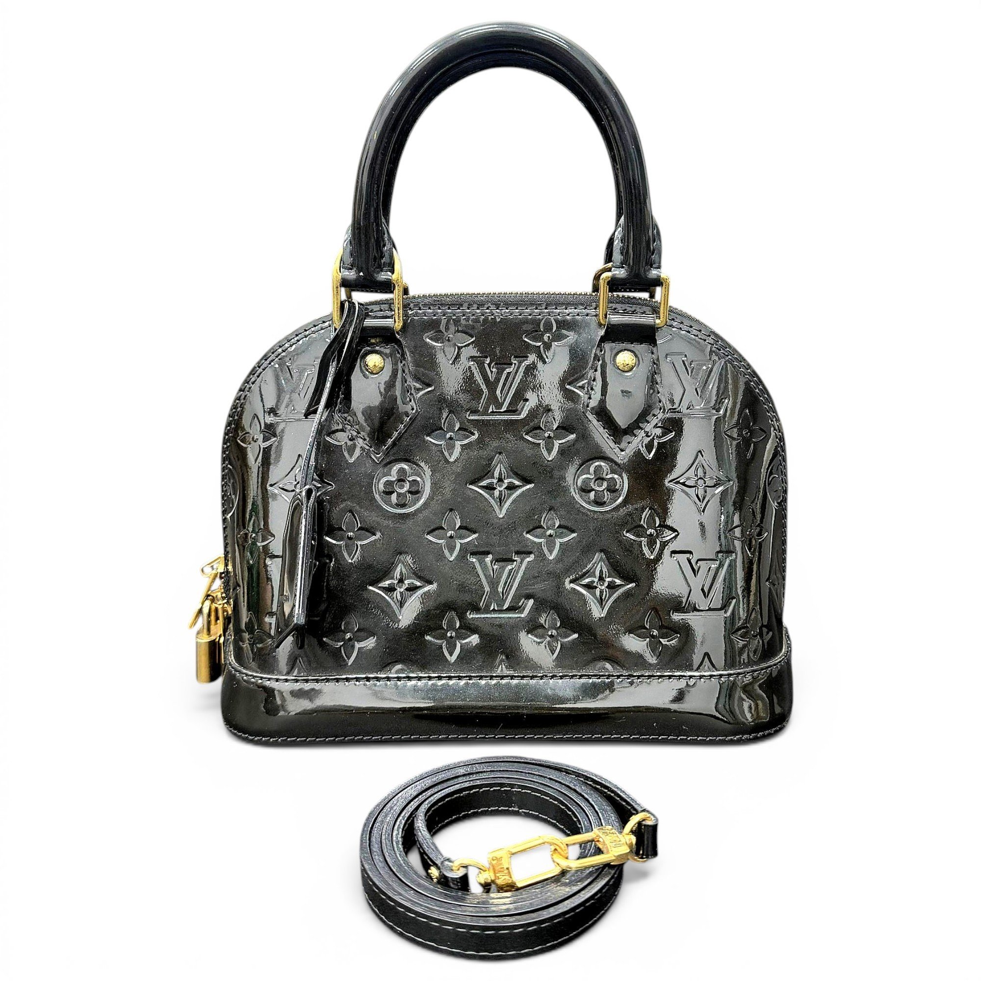 Louis Vuitton Alma BB patent leather handbag