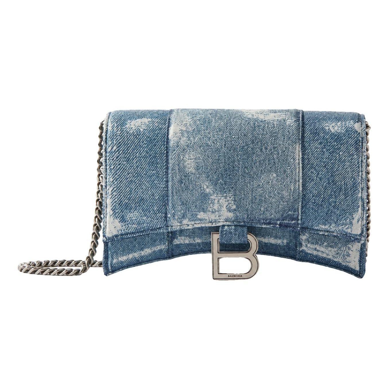 Hourglass leather handbag