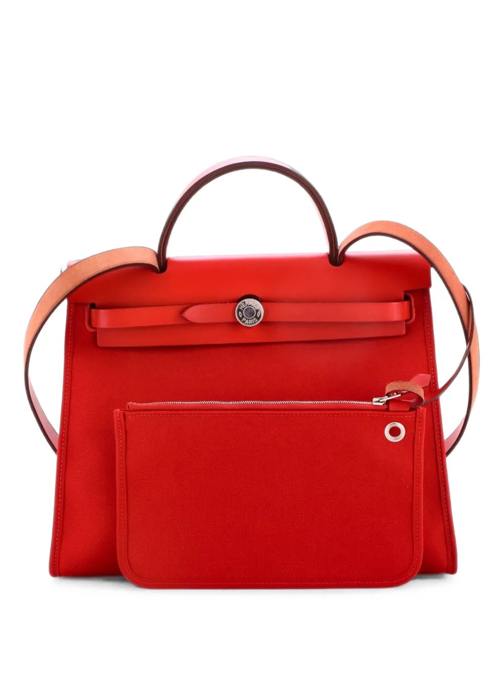 Herbag Zip Leather and Toile 31 shoulder bag