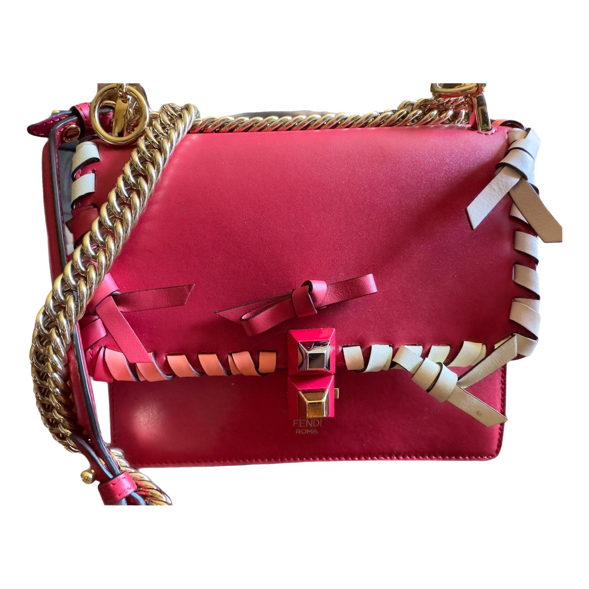 Kan I logo leather clutch bag