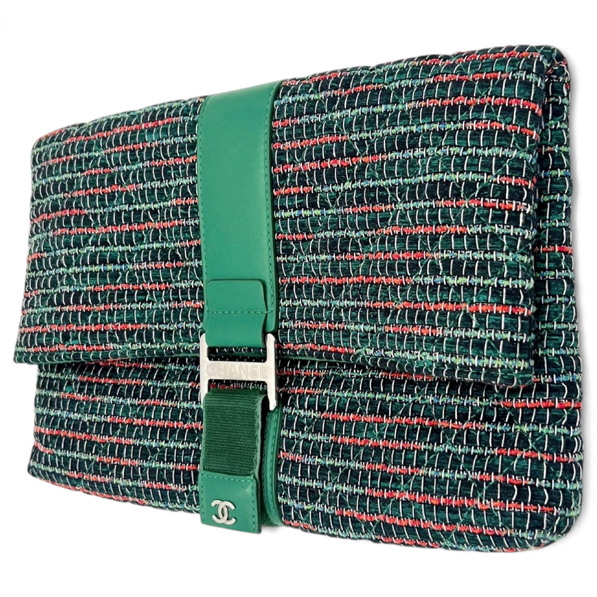 Tweed clutch bag