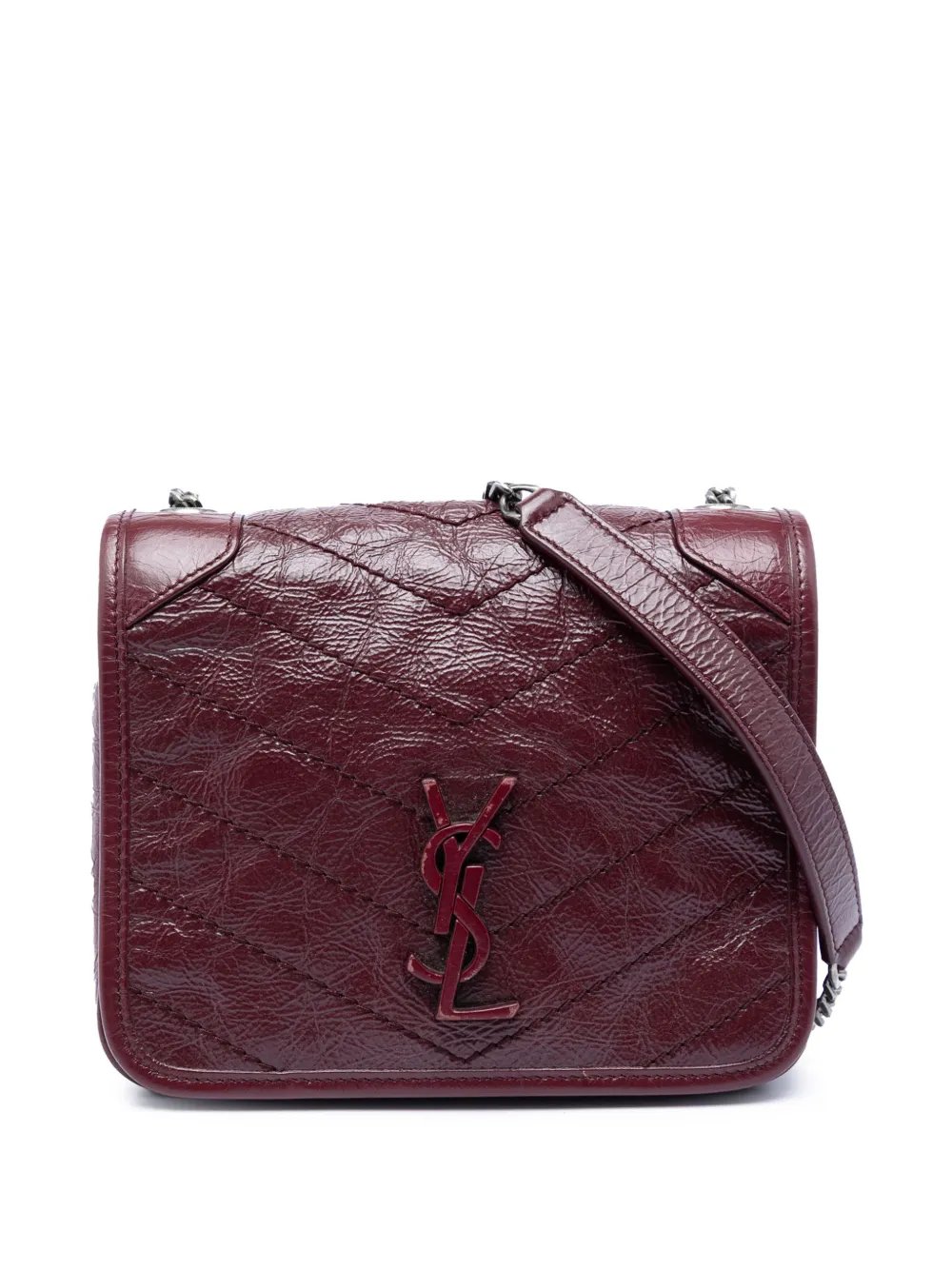 2019 Crinkled Calfskin Niki Wallet on Chain crossbody bag