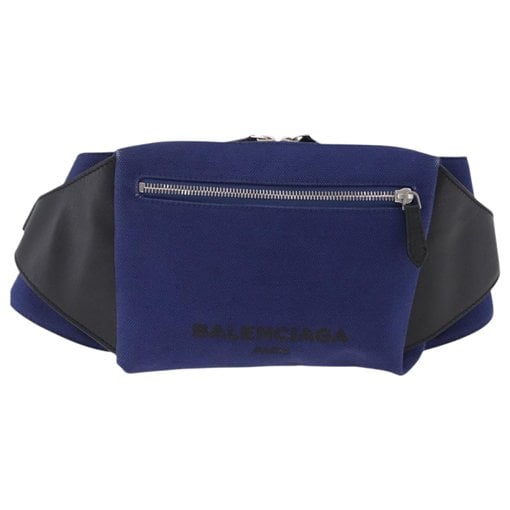 Navy cabas cloth handbag