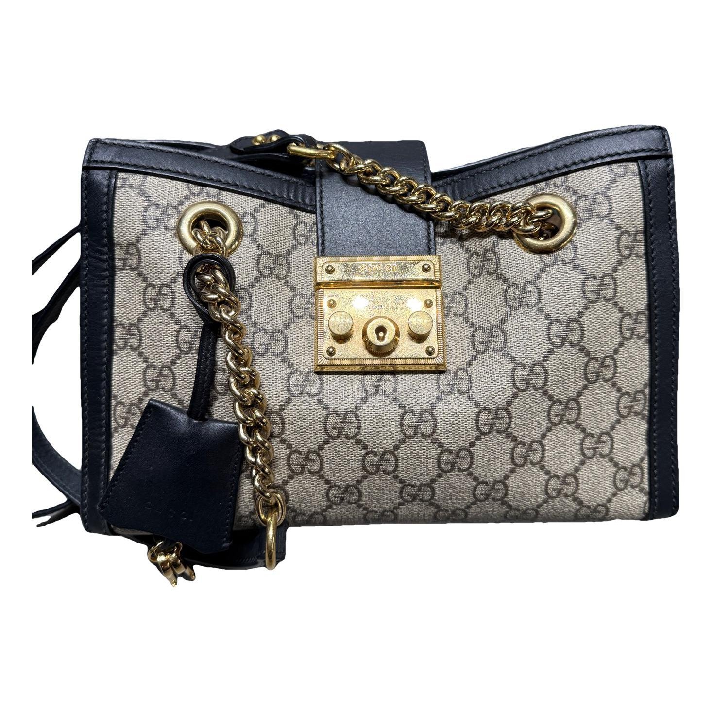 Padlock leather handbag