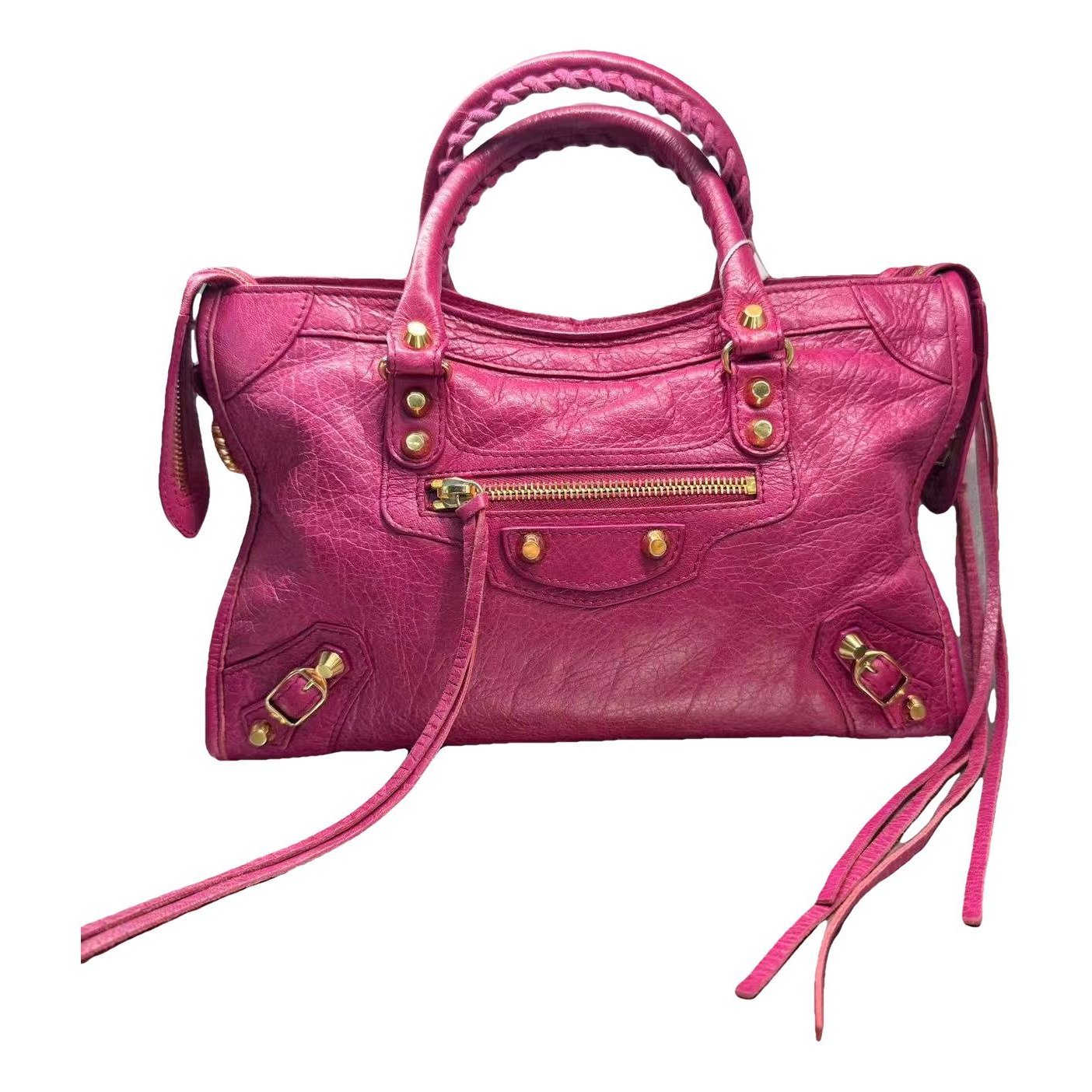City leather handbag
