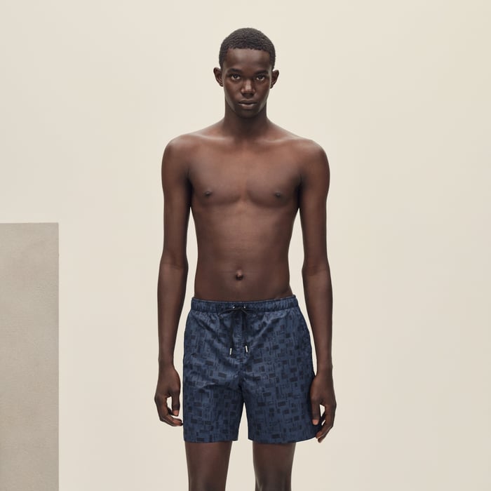 Marine "Metal Au Carre" Swim Trunks