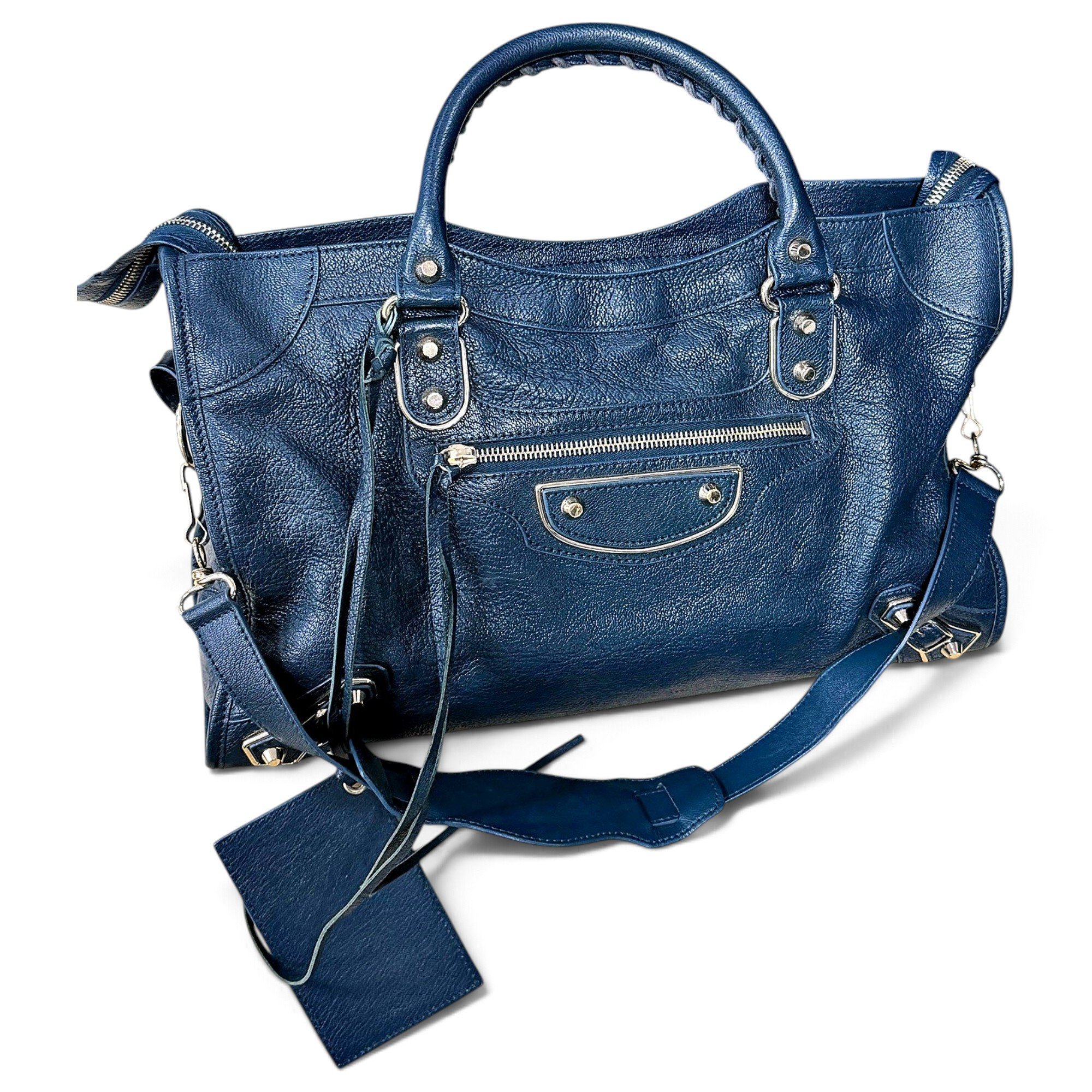 City leather handbag