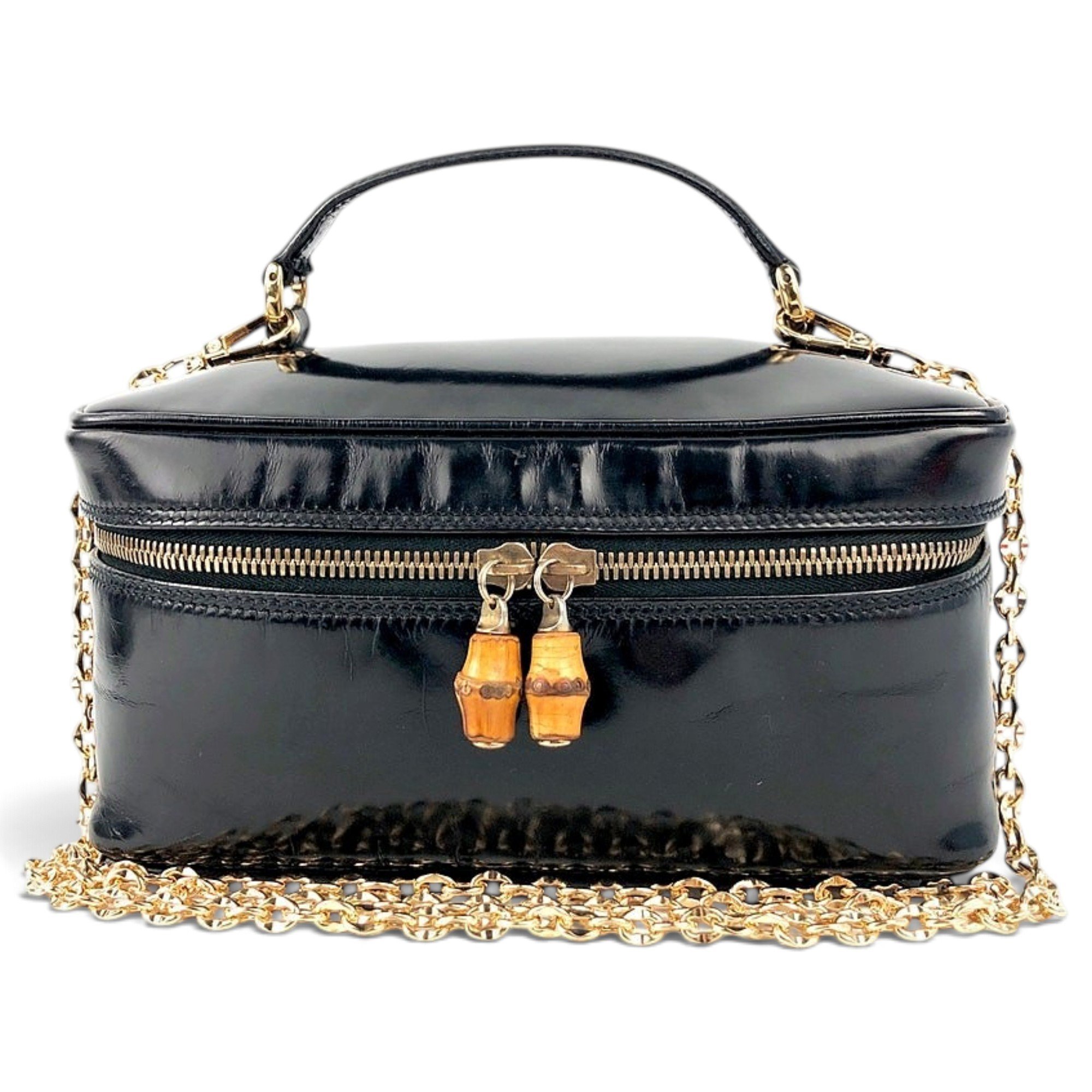 Patent leather handbag