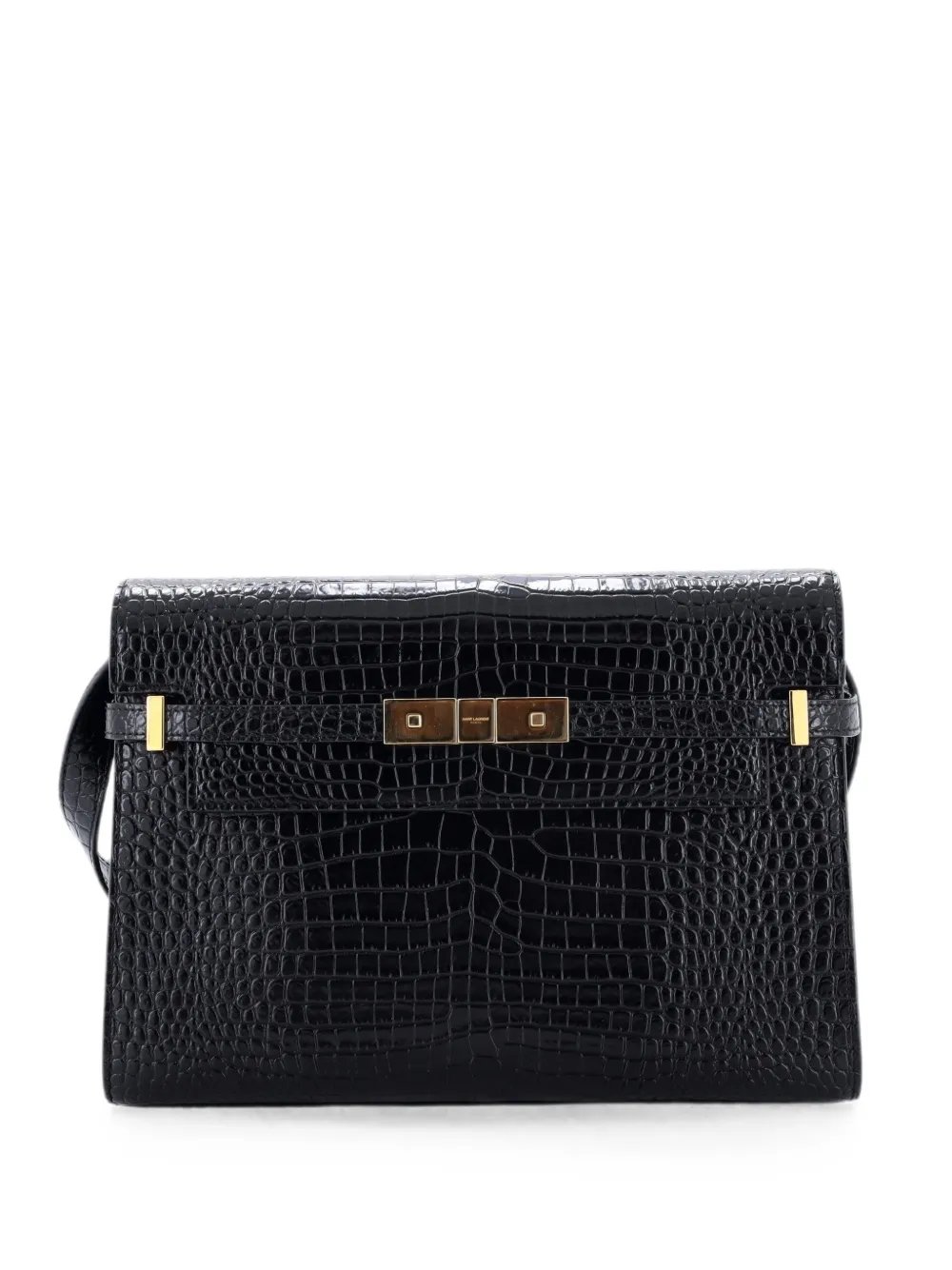 Manhattan Crocodile Embossed Leather Medium shoulder bag