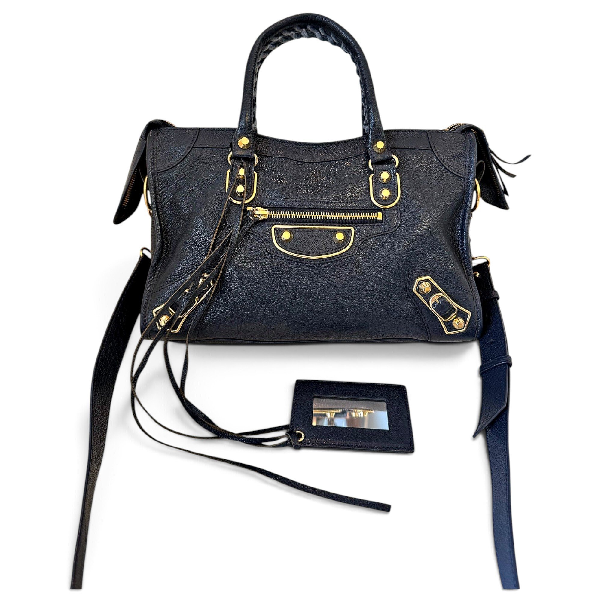 Classic Metalic leather handbag