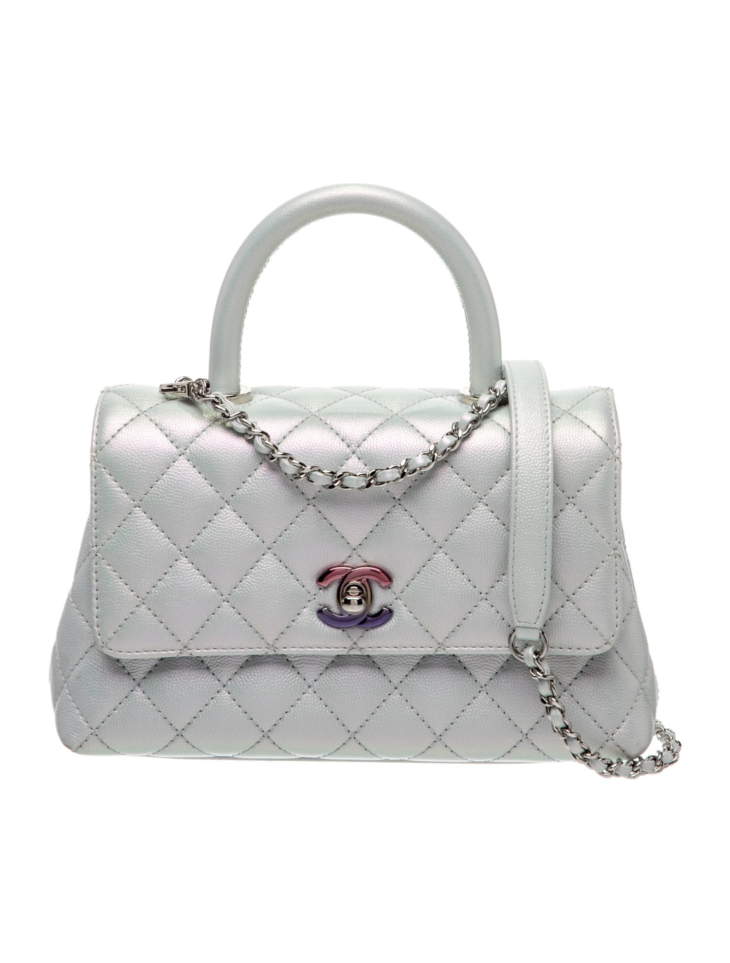 Iridescent Mini Coco Handle Bag