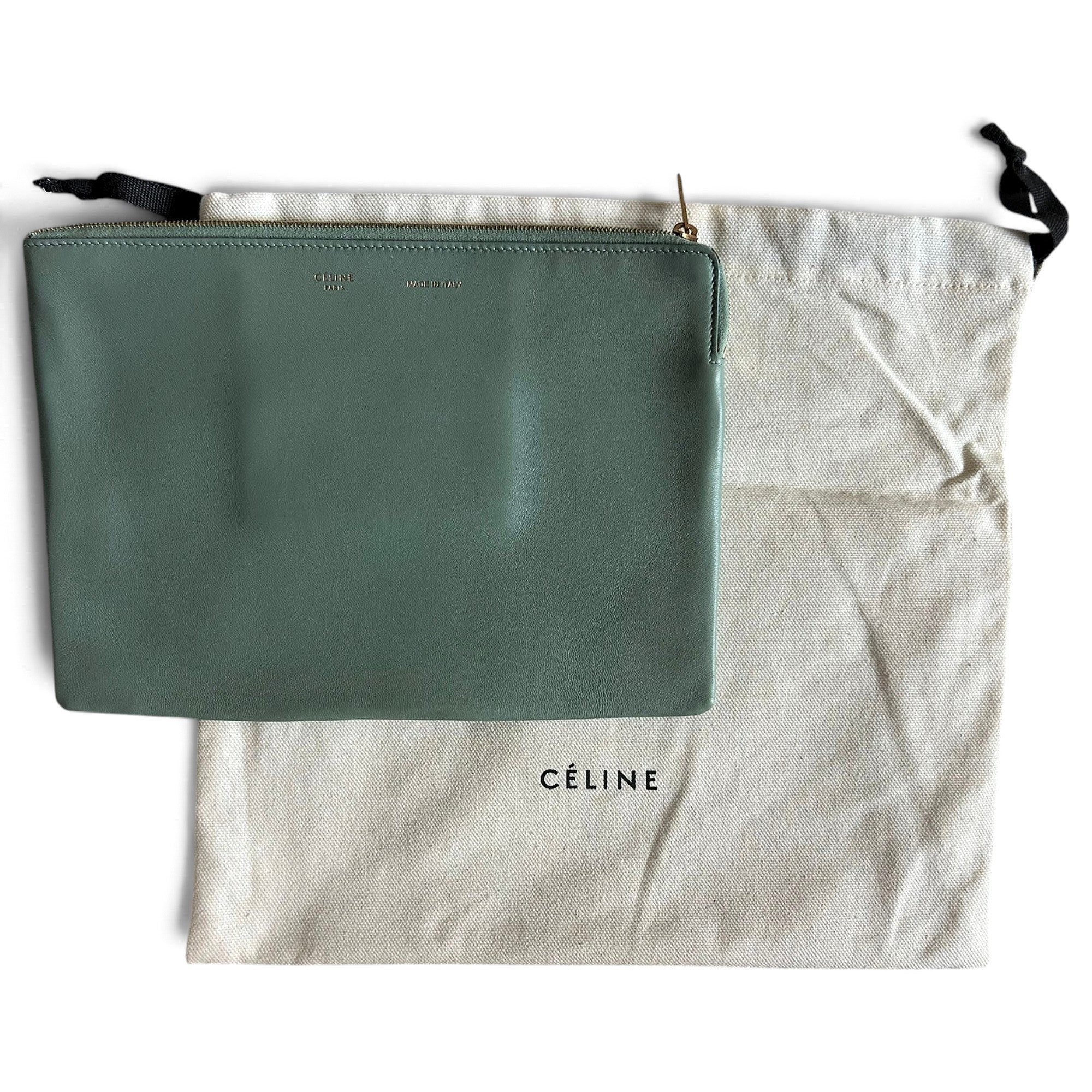 Leather clutch bag