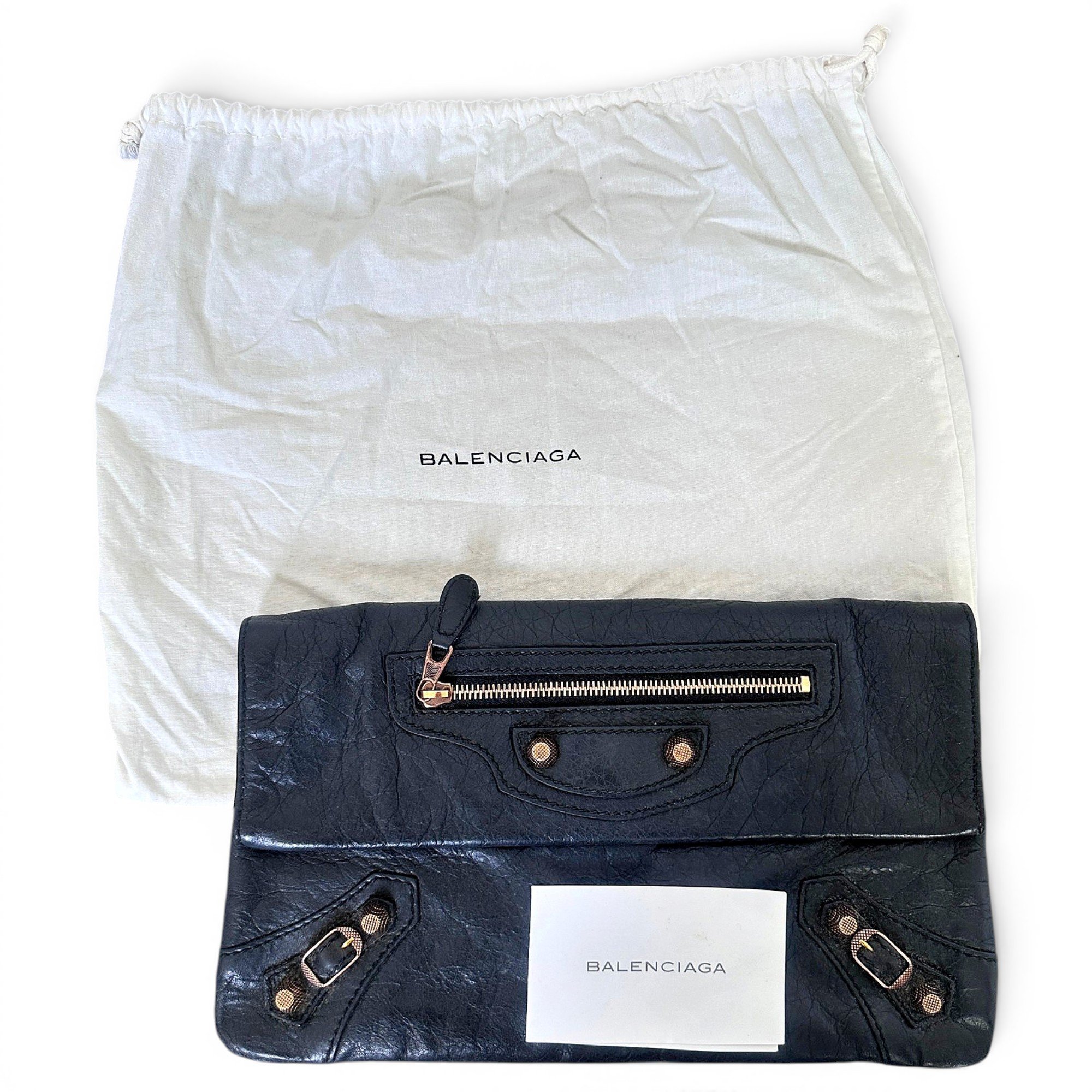 Envelop leather clutch bag