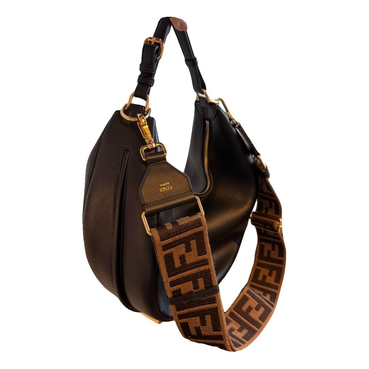 Fendigraphy leather handbag