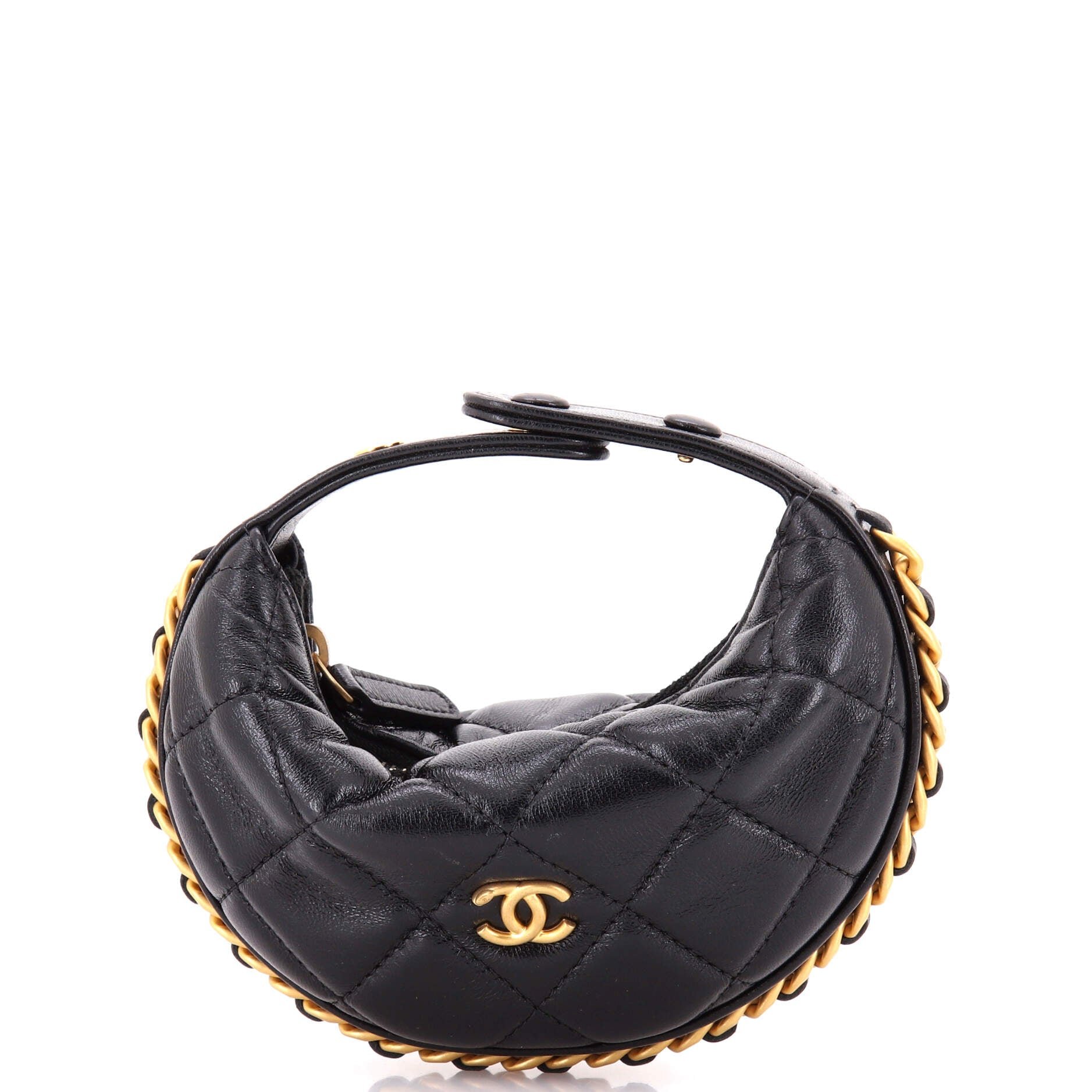 Chain Around Hobo Pouch Quilted Lambskin Extra Mini