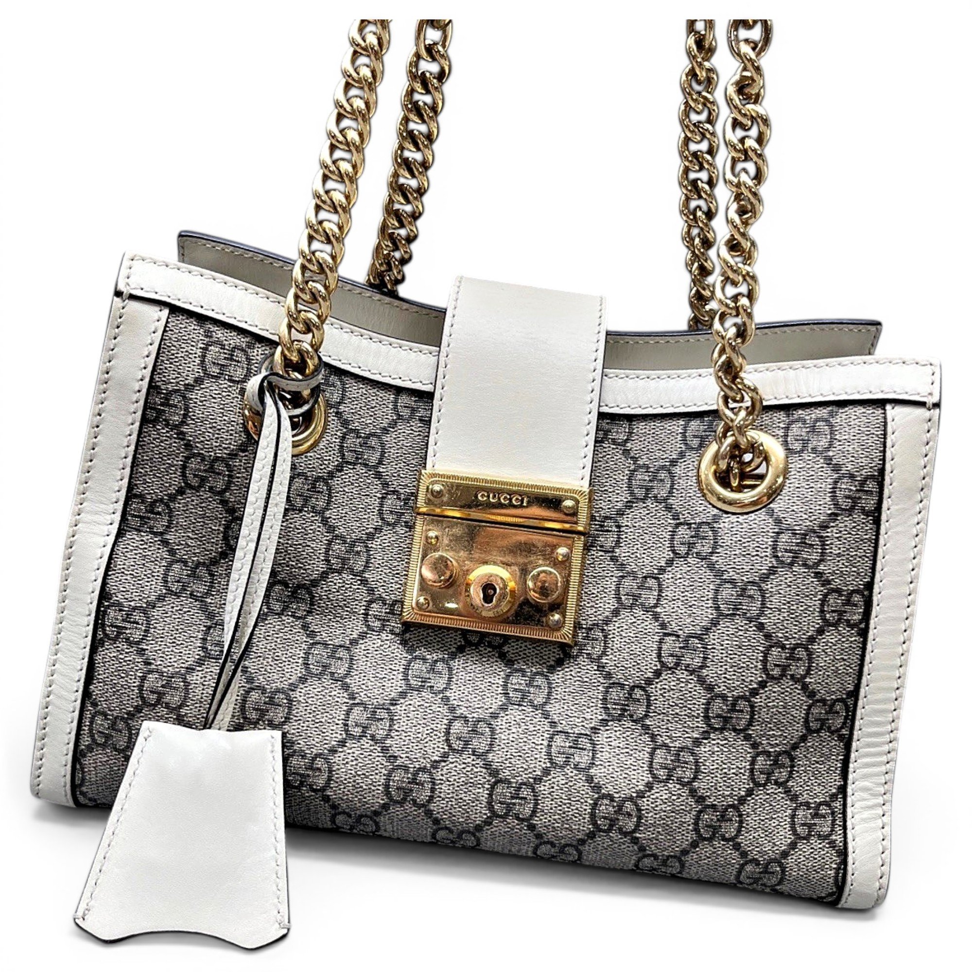 Padlock leather handbag