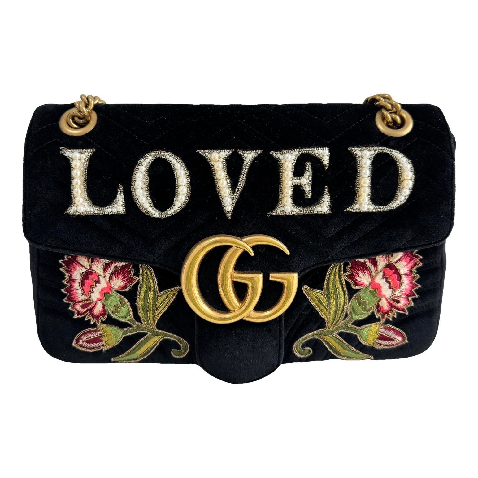 GG Marmont Flap velvet handbag