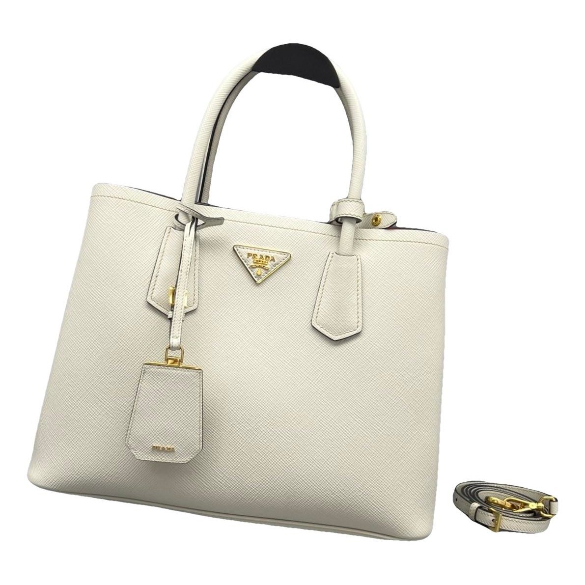 Double leather handbag