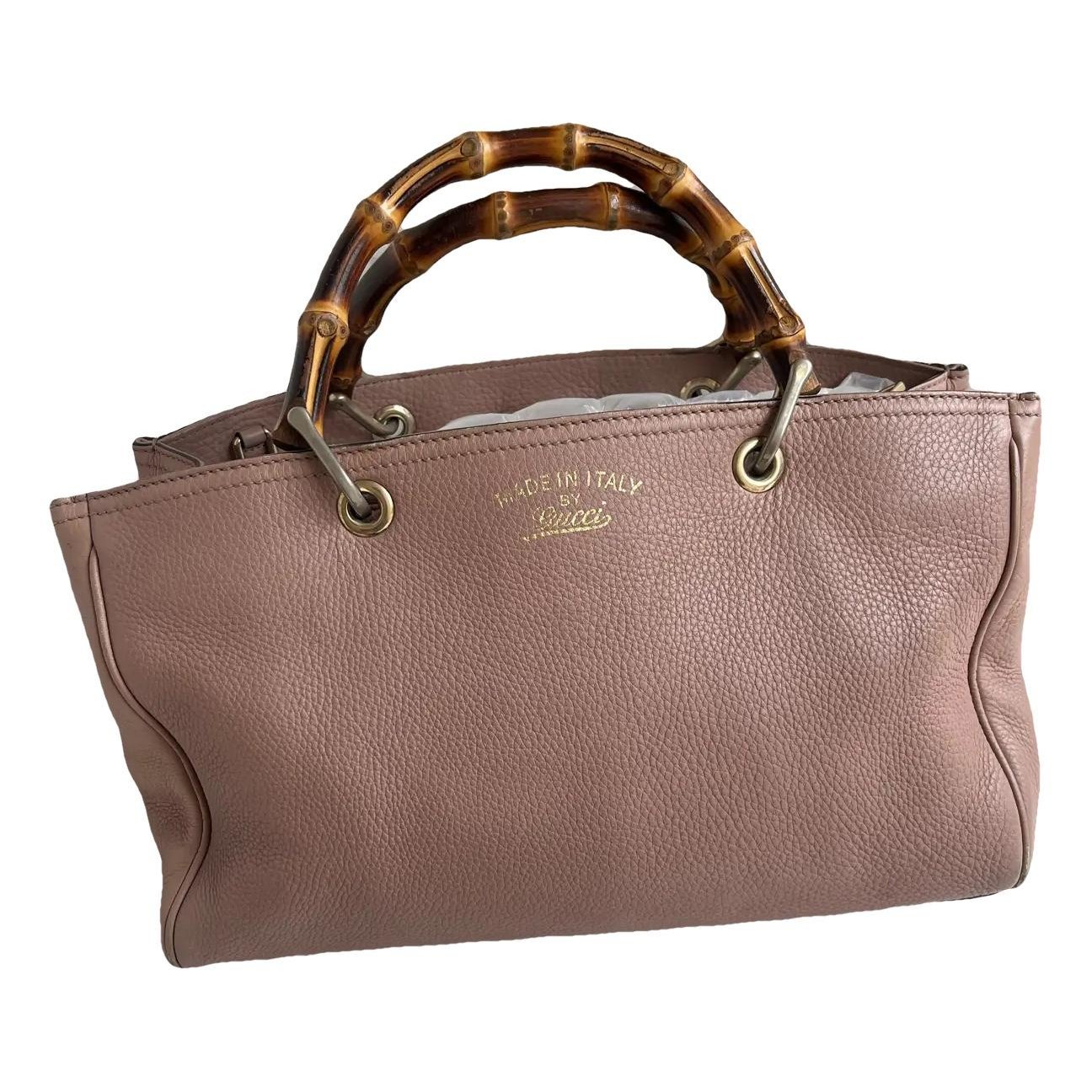 Bamboo Shopper leather handbag