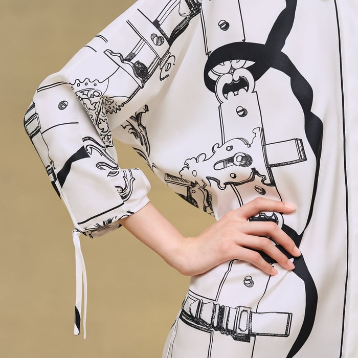 Blanc Nacre "Ferronnerie Remix" Shirt Dress