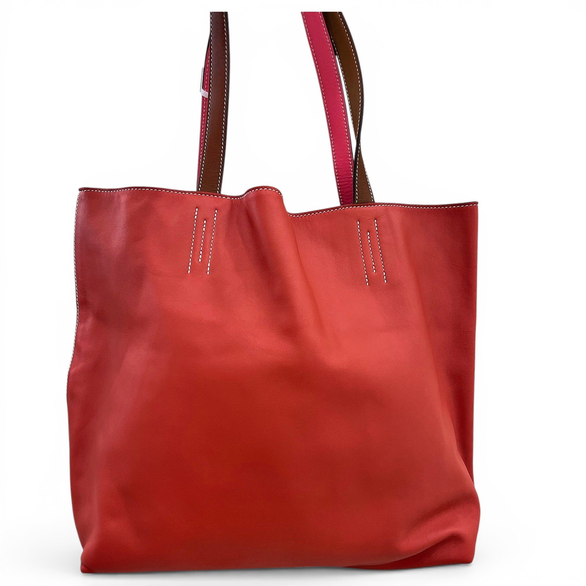 Double sens leather tote
