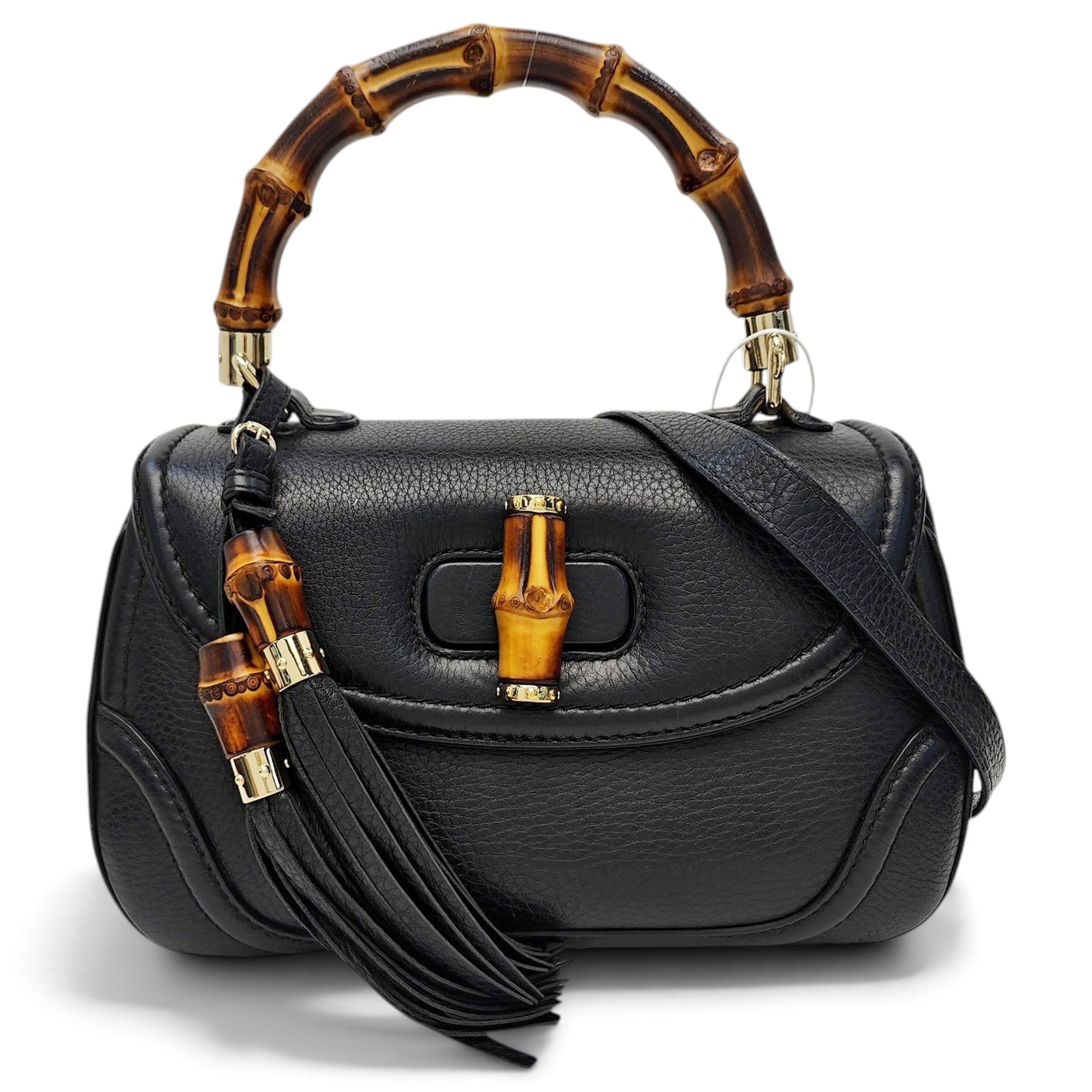 Convertible Bamboo Top Handle leather handbag