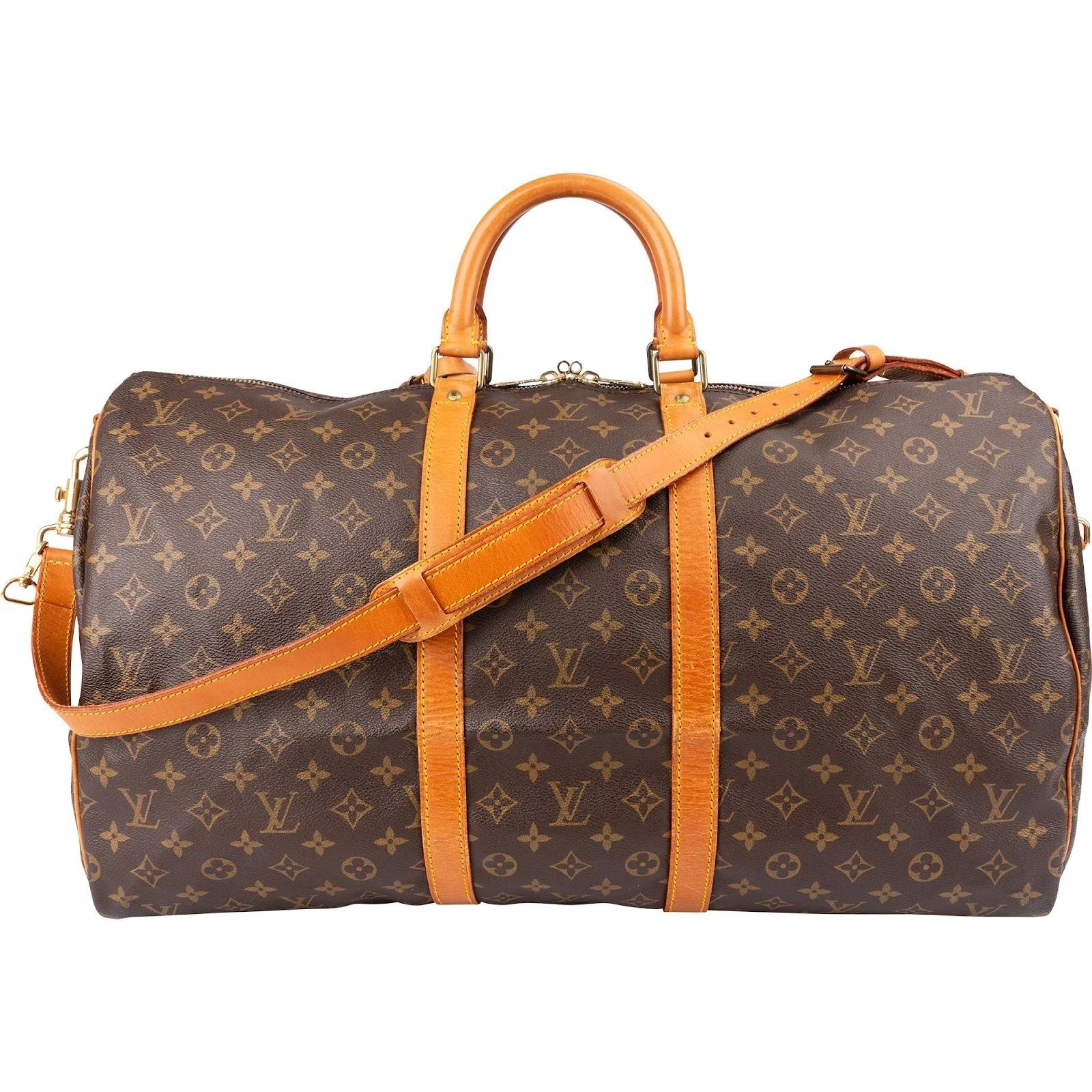 Louis Vuitton Keepall leather travel bag
