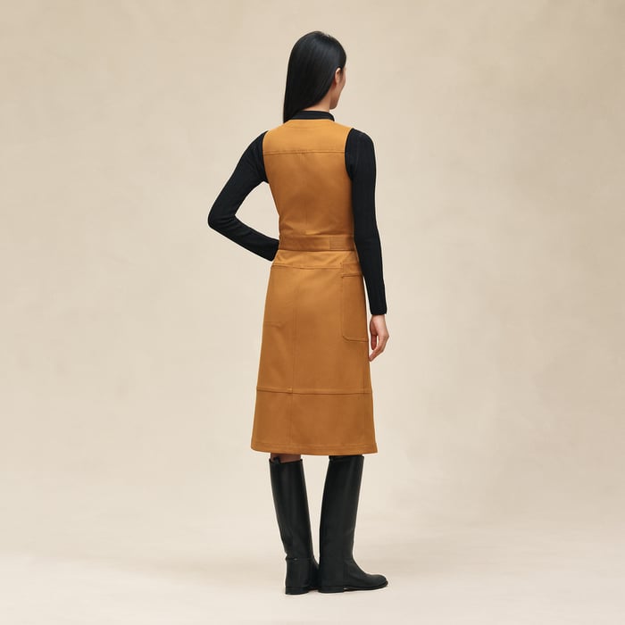 Marron Ocre Wraparound Dress