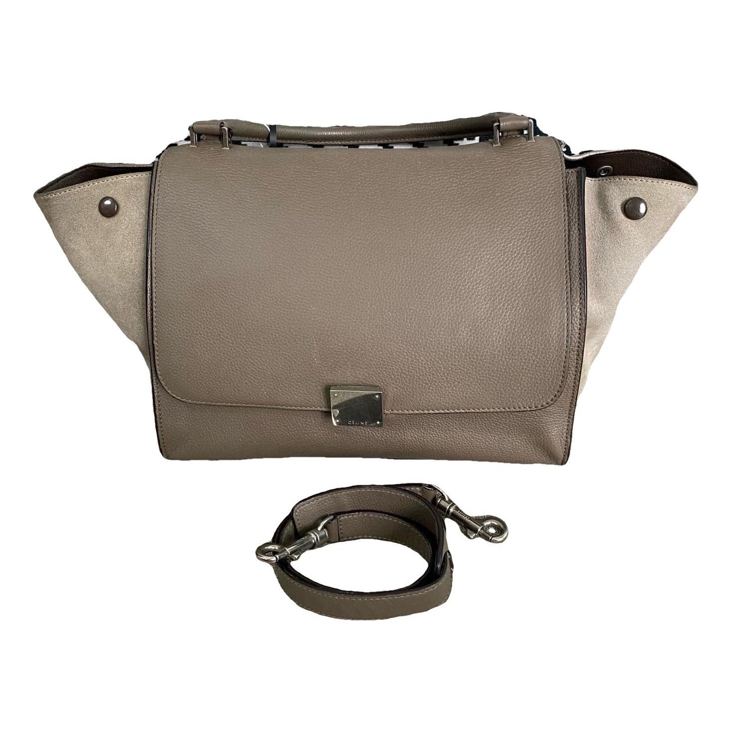 Trapèze leather handbag