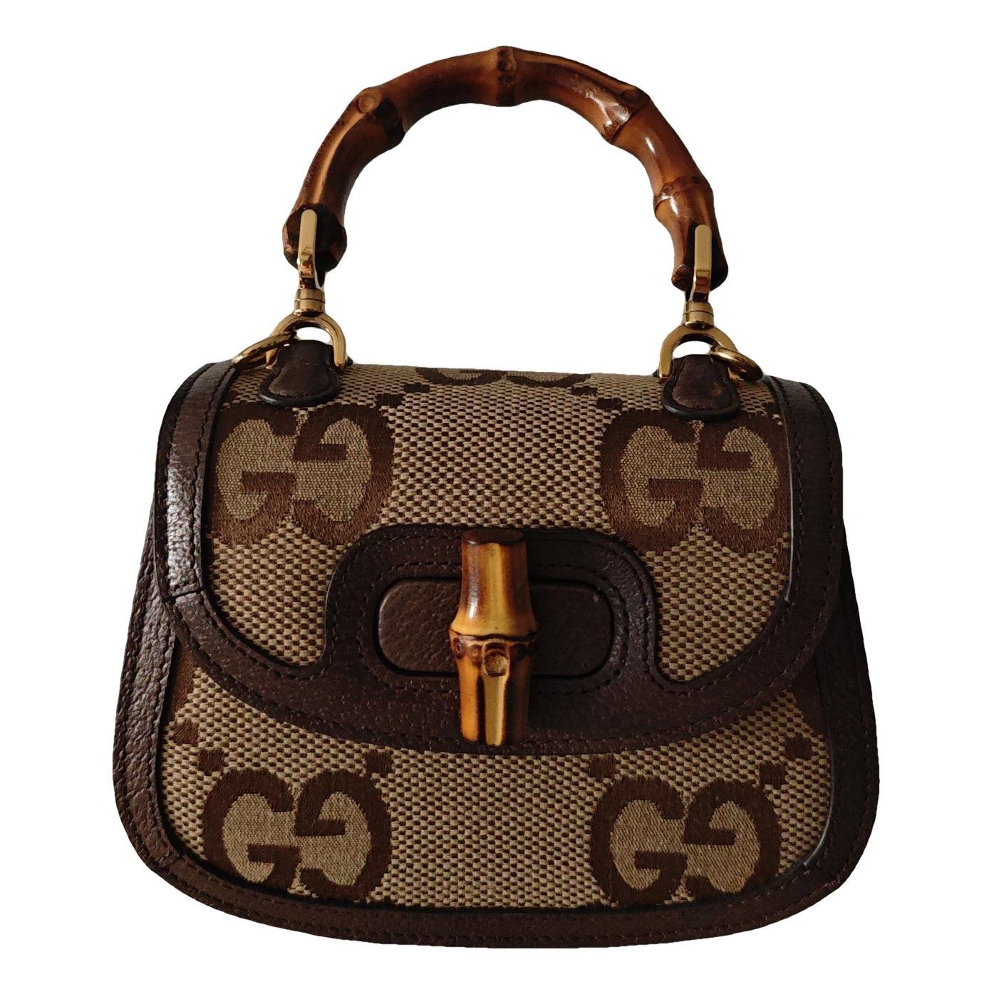 Convertible Bamboo Top Handle leather handbag