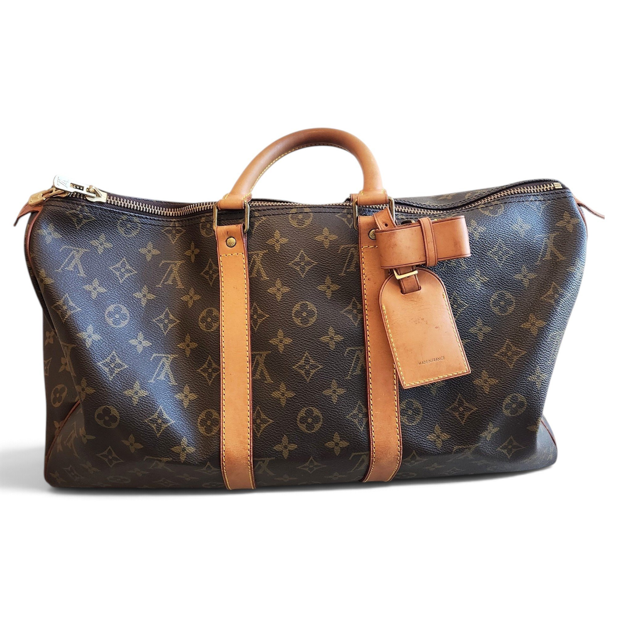 Keepall leather travel bag