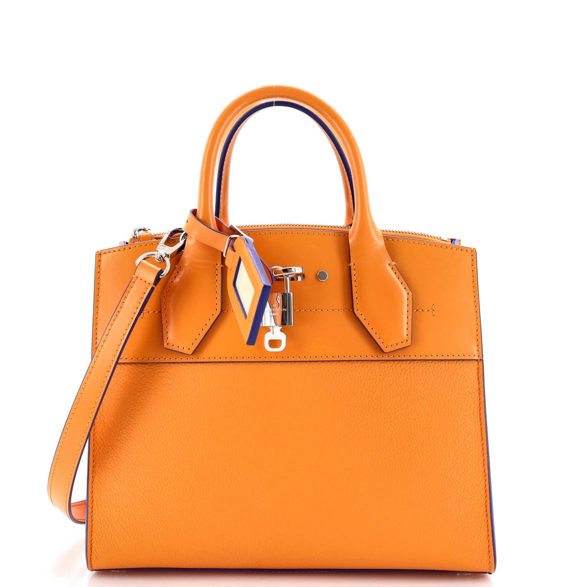 Louis Vuitton City Steamer Handbag Leather PM