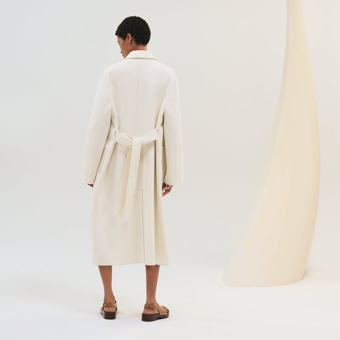 Blanc Naturel Cashmere Wrap Coat