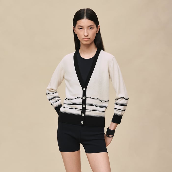 Blanc Nacre Long-sleeve Cardigan