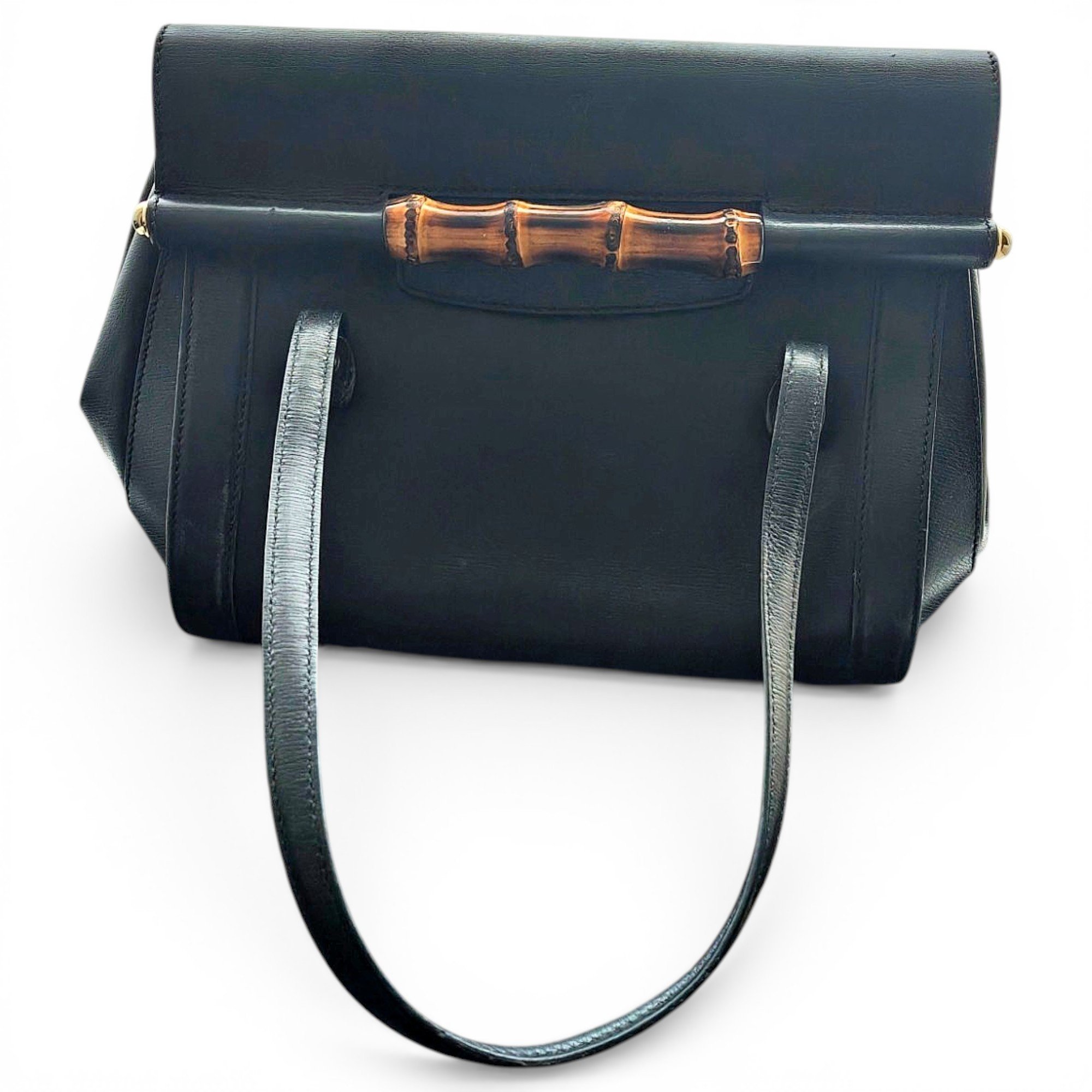 Bamboo Top Handle leather handbag