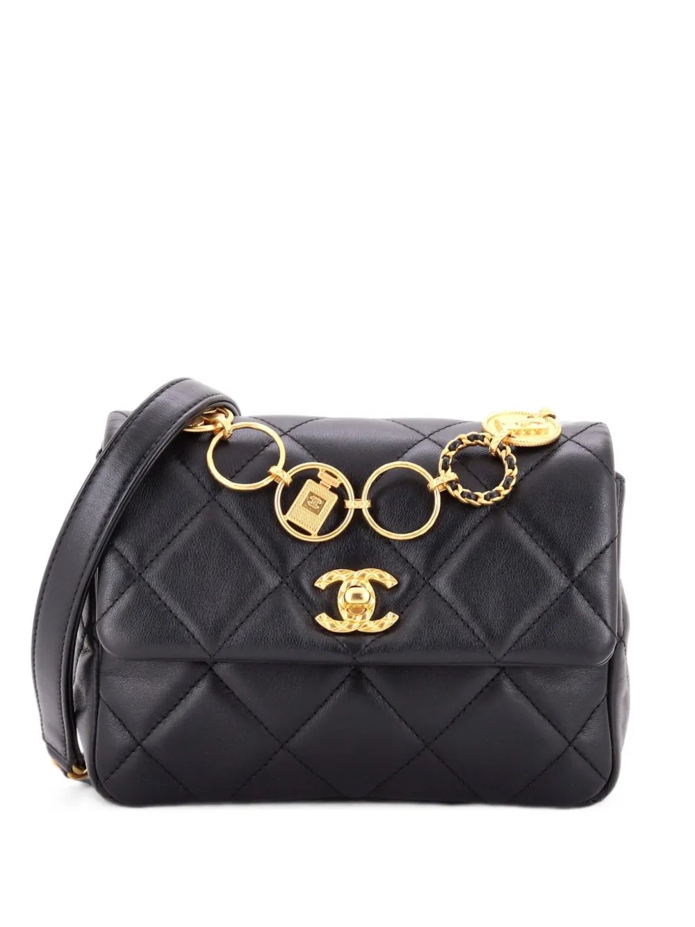Chanel CC Charm Chain Strap Flap Quilted Lambskin Mini shoulder bag