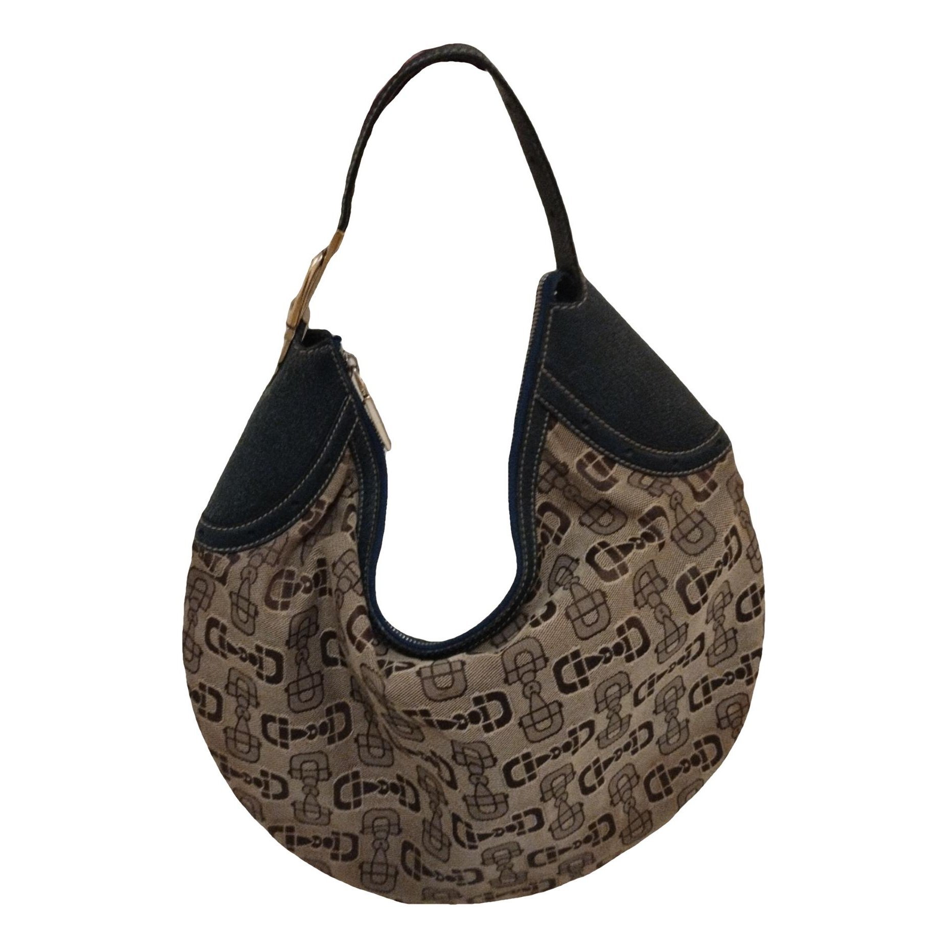 Gucci Vintage Bamboo Hobo cloth handbag