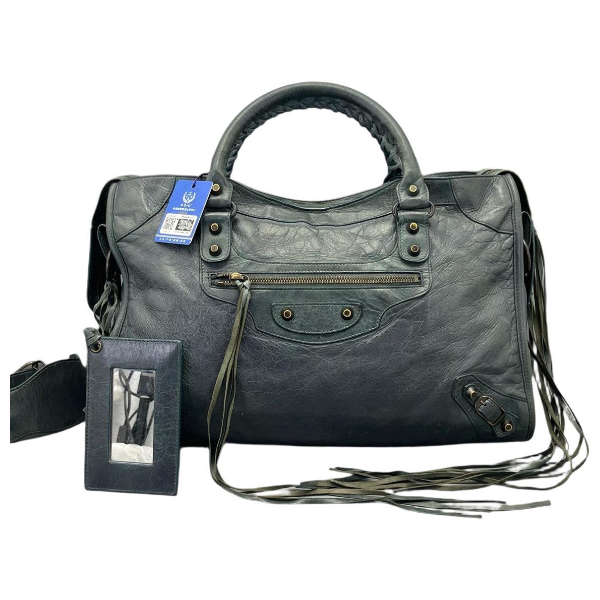 City leather handbag