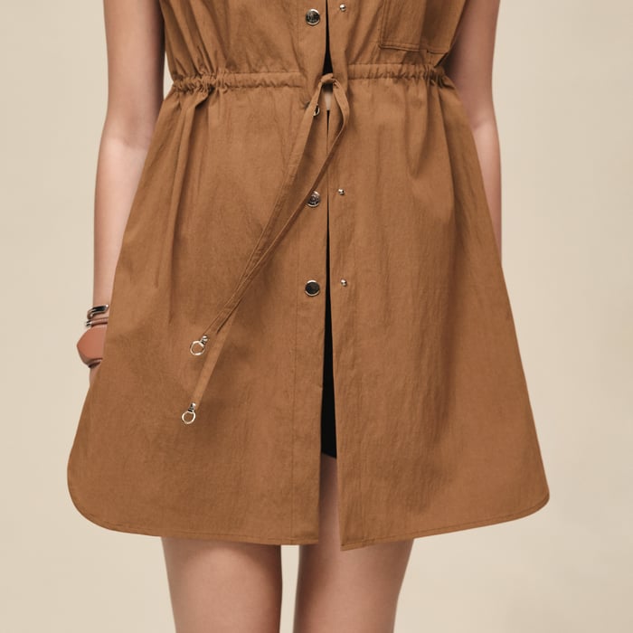 Brun Mahogany Sleeveless Drawstring Shirt