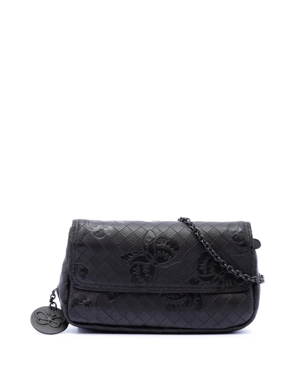 2012-2026 Small Calfskin Intrecciomirage Embossed Butterfly Chain crossbody bag