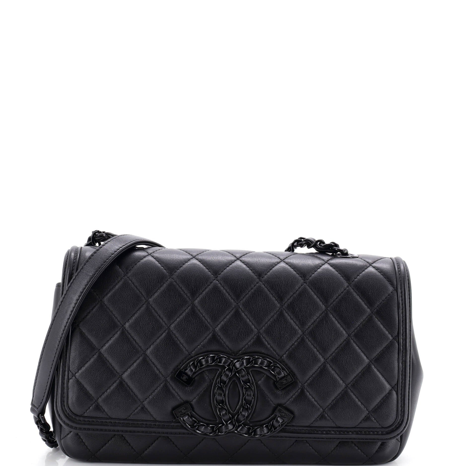 Filigree Flap Bag Quilted Lambskin with Chain Detail Medium