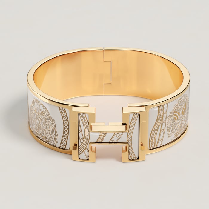 Orfèvre Jaune or Blanc Clic Clac H Jour De Casting Bracelet