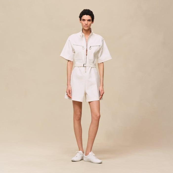 Blanc Naturel Double Cotton Twill Jumpsuit