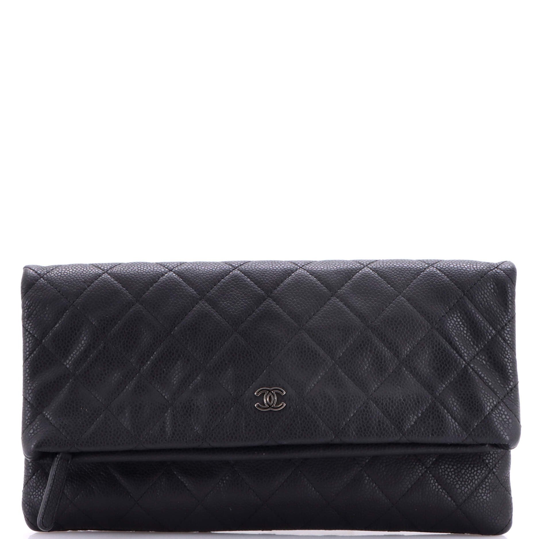 CC Foldover Clutch Quilted Caviar