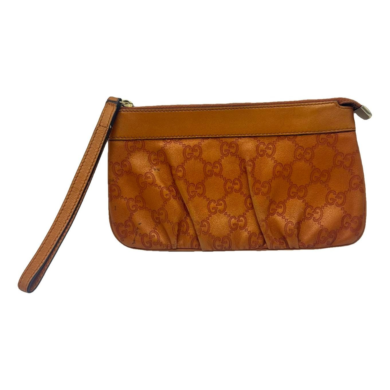 Leather clutch bag