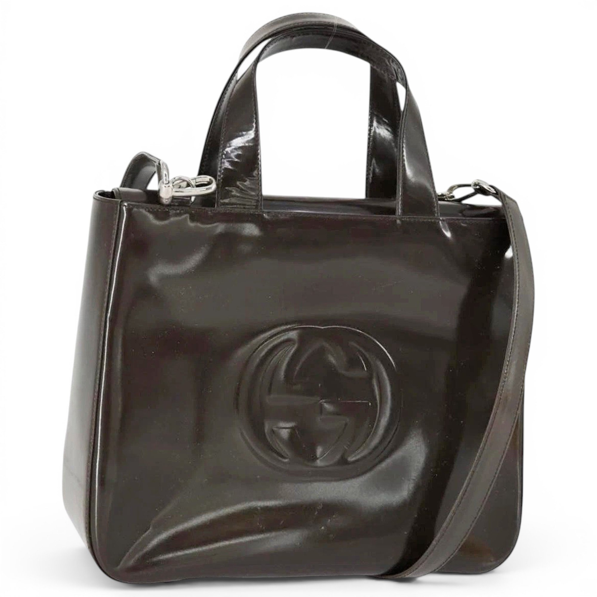 Patent leather handbag