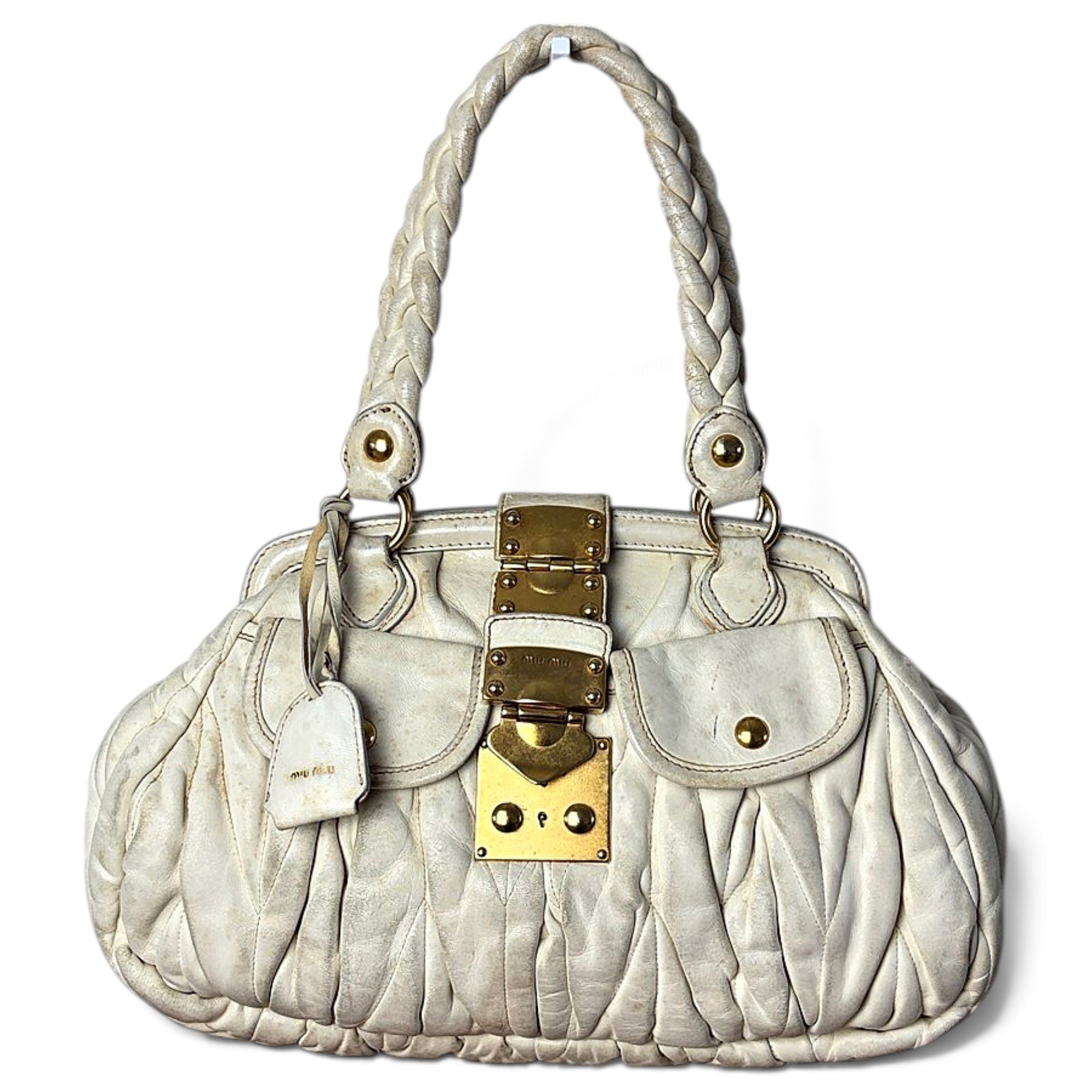 Coffer leather handbag